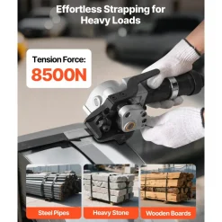 VEVOR Pneumatic Steel Strapping Machine, 8500 N Tension Force, Metal Strapping Tool Tensioner and Cutter Sealer for 1.26 in Width Metal Belt, Heavy Duty Split Type Baler for High Tensile Packaging