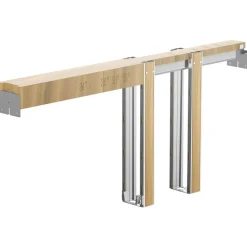 VEVOR Pocket Door Frame Kit, for 24-30 in Wide 80 in High Door, Pocket Door Kit with Two-Way Soft Close Mechanism, Slide Smoothly Quietly, Easy to Install, Wood and Galvanized Steel, for Living Room
