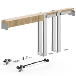 VEVOR Pocket Door Frame Kit, for 24-36 in Wide 80 in High Door, Pocket Door Kit with Two-Way Soft Close Mechanism, Slide Smoothly Quietly, Easy to Install, Premium Galvanized Steel, for Living Room