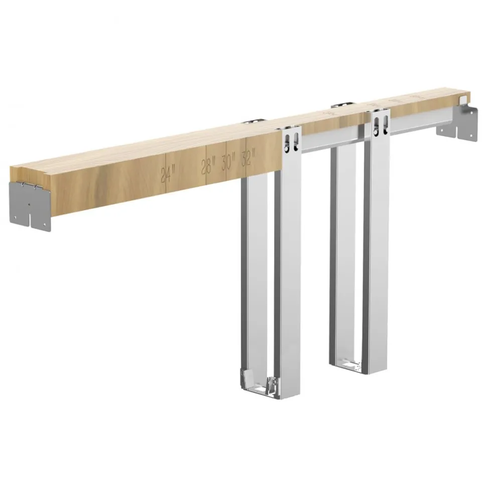 VEVOR Pocket Door Frame Kit, for 24-36 in Wide 80 in High Door, Pocket Door Kit with Two-Way Soft Close Mechanism, Slide Smoothly Quietly, Easy to Install, Premium Galvanized Steel, for Living Room