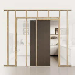VEVOR Pocket Door Frame Kit, for 24-32 in Wide 80 in High Door, Pocket Door Kit with Two-Way Soft Close Mechanism, Slide Smoothly Quietly, Easy to Install, Premium Galvanized Steel, for Living Room