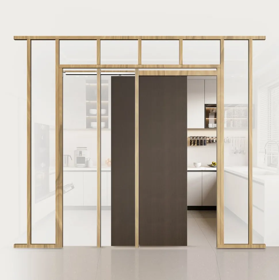 VEVOR Pocket Door Frame Kit, for 24-36 in Wide 80 in High Door, Pocket Door Kit with Two-Way Soft Close Mechanism, Slide Smoothly Quietly, Easy to Install, Wood and Galvanized Steel, for Living Room