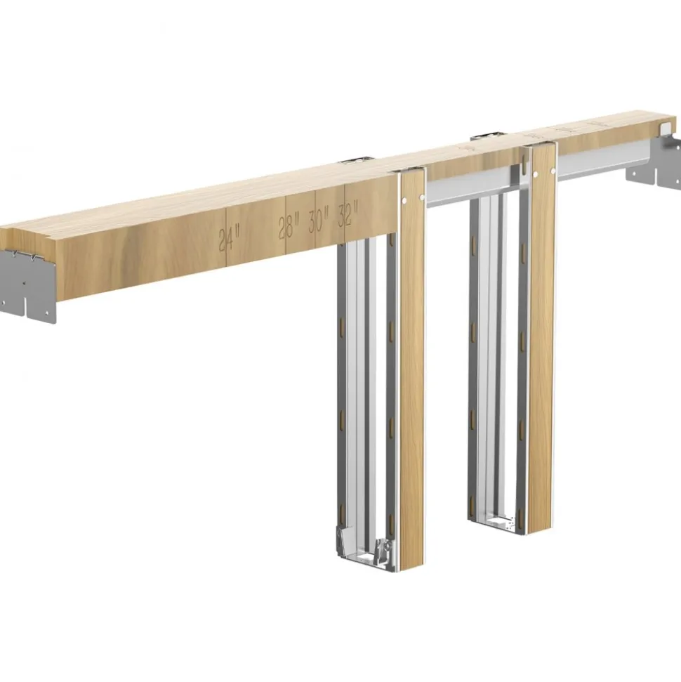 VEVOR Pocket Door Frame Kit, for 24-36 in Wide 80 in High Door, Pocket Door Kit with Two-Way Soft Close Mechanism, Slide Smoothly Quietly, Easy to Install, Wood and Galvanized Steel, for Living Room