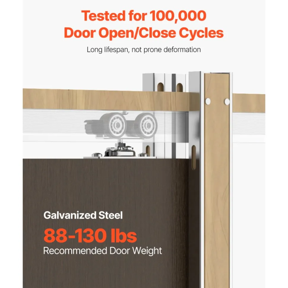 VEVOR Pocket Door Frame Kit, for 24-36 in Wide 80 in High Door, Pocket Door Kit with Two-Way Soft Close Mechanism, Slide Smoothly Quietly, Easy to Install, Wood and Galvanized Steel, for Living Room