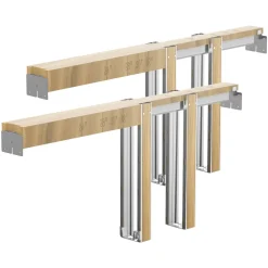 VEVOR Pocket Door Frame Kit, for 48-72 in Wide 80 in High Door, Pocket Door Kit with Two-Way Soft Close Mechanism, Slide Smoothly Quietly, Easy to Install, Wood and Galvanized Steel, for Living Room
