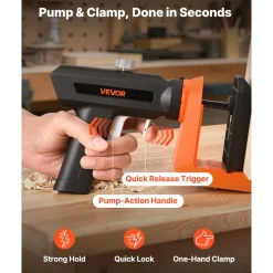VEVOR Pocket Hole Jig Kit, 1/2", 3/4", 1-1/2" Adjustable, 360° Rotating Handle, Jig Pocket Hole System with 260 Screws, C-Clamp, Stop Collar, Drill Bit, Easy Clamping and Adjusting, for Woodworking