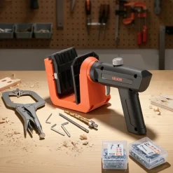 VEVOR Pocket Hole Jig Kit, 1/2", 3/4", 1-1/2" Adjustable, 360° Rotating Handle, Jig Pocket Hole System with 260 Screws, C-Clamp, Stop Collar, Drill Bit, Easy Clamping and Adjusting, for Woodworking