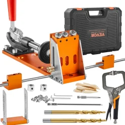 VEVOR Pocket Hole Jig Kit, 34 Pcs Pocket Hole Jig System with 11