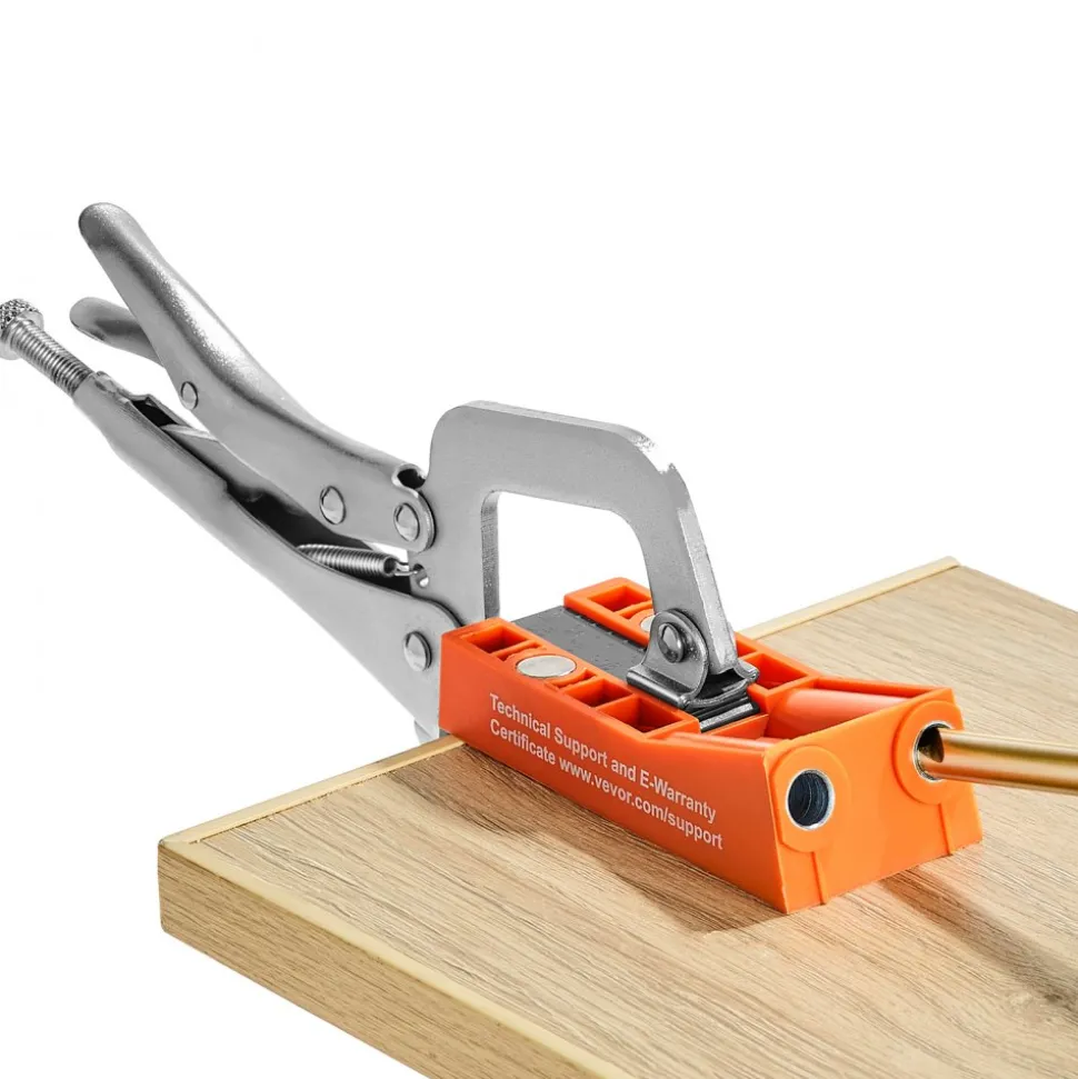 VEVOR Pocket Hole Jig, 56 Pcs Mini Jig Pocket Hole System with 9" C-clamp, Step Drill, Wrench, Square Drive Bit, Drill Stop Ring, and Screws, for DIY Carpentry Projects