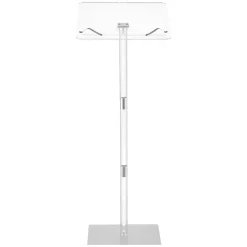 VEVOR Podium Stand, 43-Inch Acrylic Lectern, Portable Laptop Desk with Wide Reading Surface, Book Clips, Adjustable Angle, Floor-Standing, for Classroom, Wedding, Conference, Lecture and Concert