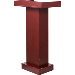 VEVOR Podium Stand, 41-Inch Wooden Lectern, Laptop Desk with Wide Reading Surface and Storage Shelf, Edge Stopper, Elegant Design, Flool-Standing, for Classroom, Conference, Church, and Presentation