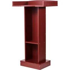 VEVOR Podium Stand, 41-Inch Wooden Lectern, Laptop Desk with Wide Reading Surface and Storage Shelf, Edge Stopper, Elegant Design, Flool-Standing, for Classroom, Conference, Church, and Presentation