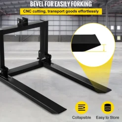 VEVOR 3 Point Hitch Pallet Fork 2000lbs, Fork Attachment for Category 1 Tractor, 25.5''x22''x41'', Steel Tractor Heavy Equipment Attachment, for Tractor, Skid Steer Loader