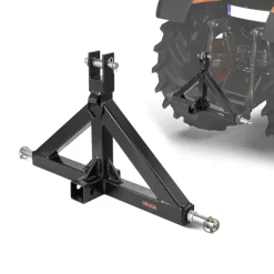 VEVOR 3 Point Hitch Receiver with 2 in Receiver, 3pt Quick Hitch Attachment, 3,000 lbs Capacity, Heavy Duty Tractor Tow Drawbar Adapter, Compatible with Kubota, Mahindra, John Deere, Massey Ferguson