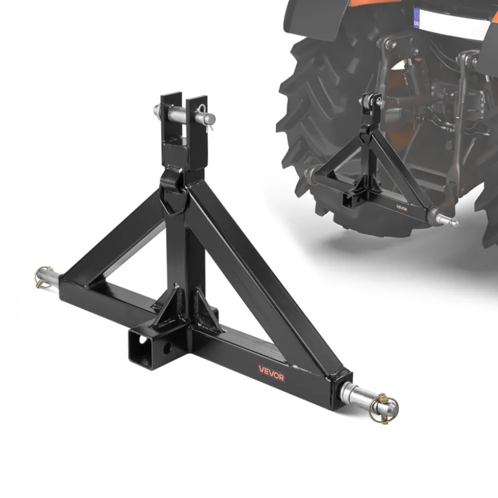 VEVOR 3 Point Hitch Receiver with 2 in Receiver, 3pt Quick Hitch Attachment, 3,000 lbs Capacity, Heavy Duty Tractor Tow Drawbar Adapter, Compatible with Kubota, Mahindra, John Deere, Massey Ferguson