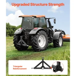 VEVOR 3 Point Hitch Receiver with 2 in Receiver, 3pt Quick Hitch Attachment, 3,000 lbs Capacity, Heavy Duty Tractor Tow Drawbar Adapter, Compatible with Kubota, Mahindra, John Deere, Massey Ferguson