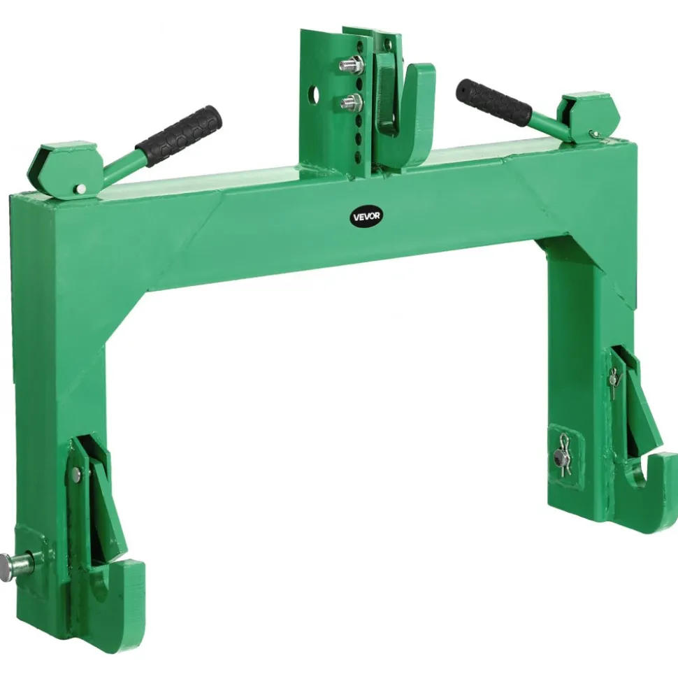 VEVOR 3-Point Quick Hitch, 4000 Lbs Lift Capacity, 3-Pt Trailer Hitch with 5 Level Adjustable Bolt, Adaptation to Category 2 Tractor, Heavy Duty 3 Point Attachments, Green