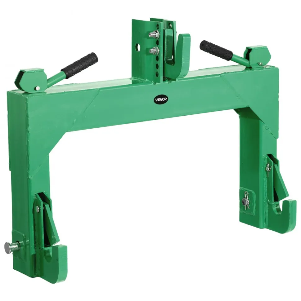 VEVOR 3-Point Quick Hitch, 4000 Lbs Lift Capacity, 3-Pt Trailer Hitch with 5 Level Adjustable Bolt, Adaptation to Category 2 Tractor, Heavy Duty 3 Point Attachments, Green