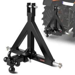 VEVOR 3 Point Trailer Hitch 2 in Receiver, 3pt Quick Hitch Attachment with 3 Trailer Balls, Tractor Tow Drawbar Adapter, Compatible with Kubota, Mahindra, Ford, Yanmar, John Deere, Massey Ferguson