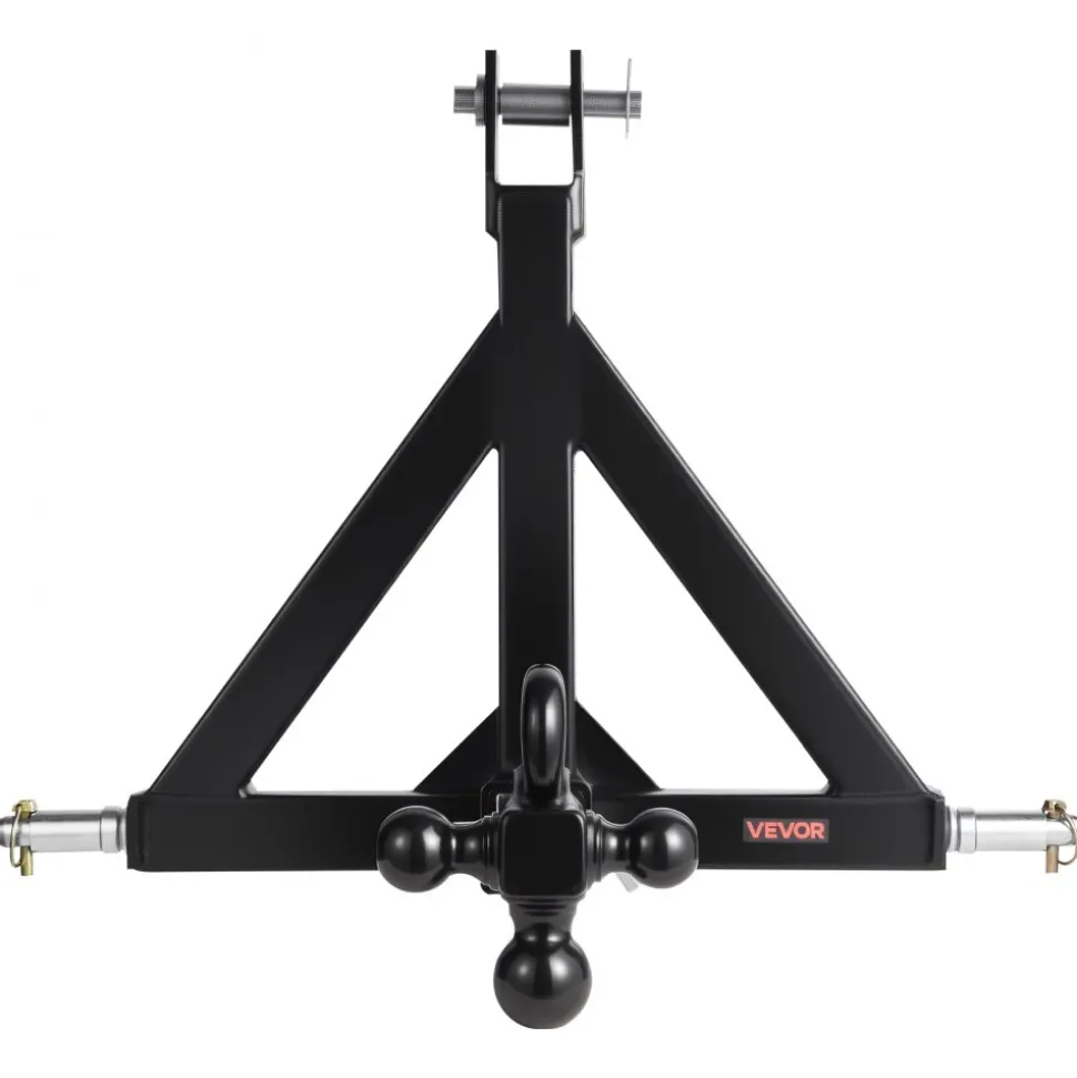 VEVOR 3 Point Trailer Hitch 2 in Receiver, 3pt Quick Hitch Attachment with 3 Trailer Balls, Tractor Tow Drawbar Adapter, Compatible with Kubota, Mahindra, Ford, Yanmar, John Deere, Massey Ferguson