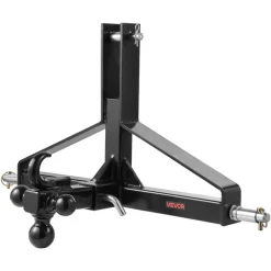 VEVOR 3 Point Trailer Hitch with 2 in Receiver, 3pt Quick Hitch Attachment, Heavy Duty Tractor Tow Drawbar Adapter, Compatible with Kubota, Mahindra, Ford, Yanmar, John Deere, Massey Ferguson