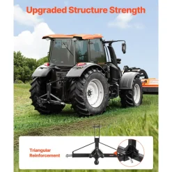 VEVOR 3 Point Trailer Hitch with 2 in Receiver, 3pt Quick Hitch Attachment, Heavy Duty Tractor Tow Drawbar Adapter, Compatible with Kubota, Mahindra, Ford, Yanmar, John Deere, Massey Ferguson