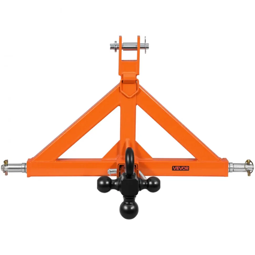 VEVOR 3 Point Trailer Hitch with 2" Receiver, 3 Pt Quick Hitch Attachment with 3 Trailer Balls, Tractor Tow Drawbar Adapter for Category 1, Kubota, Mahindra, Ford, Yanmar, John Deere, Massey Ferguson