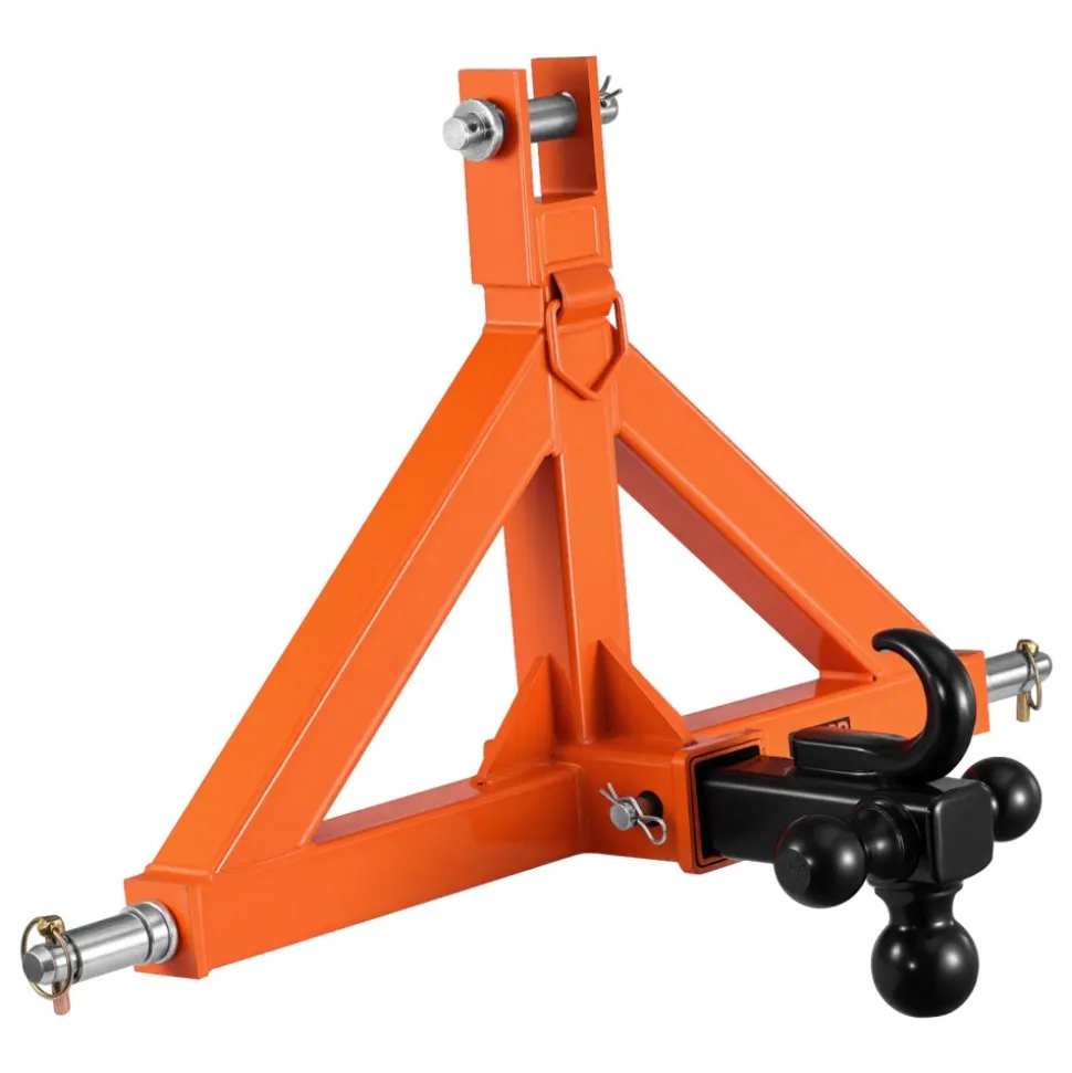VEVOR 3 Point Trailer Hitch with 2" Receiver, 3 Pt Quick Hitch Attachment with 3 Trailer Balls, Tractor Tow Drawbar Adapter for Category 1, Kubota, Mahindra, Ford, Yanmar, John Deere, Massey Ferguson