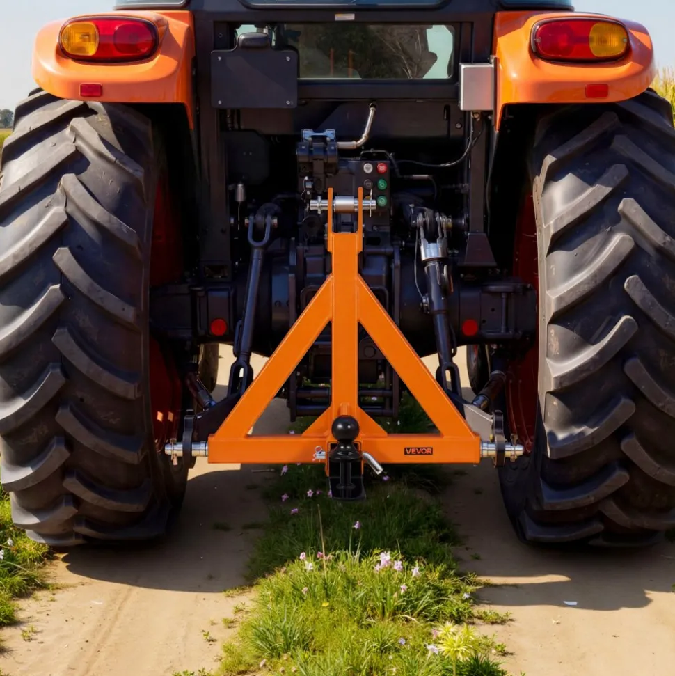 VEVOR 3 Point Trailer Hitch with 2" Receiver, 3 Pt Quick Hitch Attachment with Trailer Ball, Tractor Tow Drawbar Adapter, Fits Category 1, Kubota, Mahindra, Ford, Yanmar, John Deere, Massey Ferguson