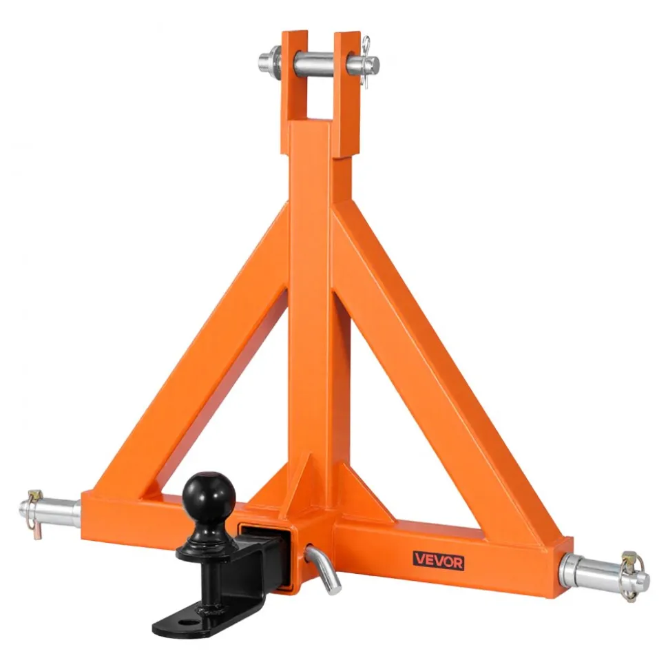 VEVOR 3 Point Trailer Hitch with 2" Receiver, 3 Pt Quick Hitch Attachment with Trailer Ball, Tractor Tow Drawbar Adapter, Fits Category 1, Kubota, Mahindra, Ford, Yanmar, John Deere, Massey Ferguson