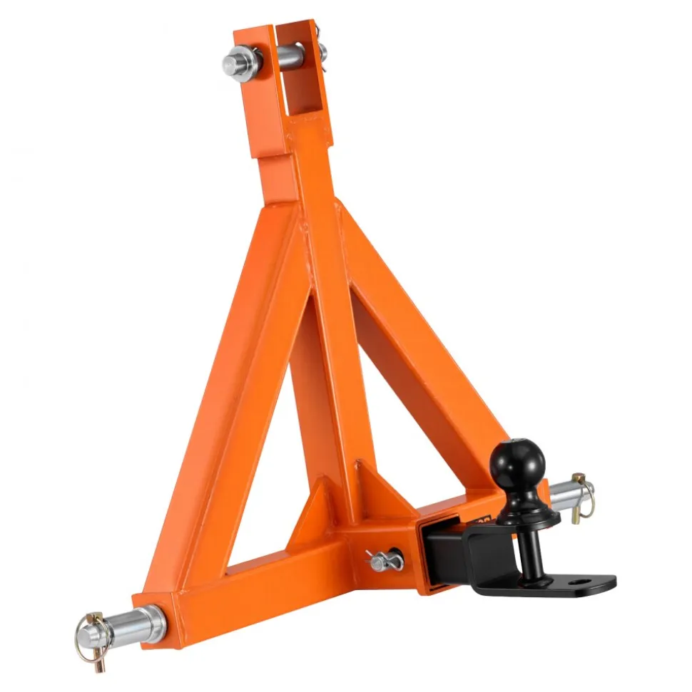VEVOR 3 Point Trailer Hitch with 2" Receiver, 3 Pt Quick Hitch Attachment with Trailer Ball, Tractor Tow Drawbar Adapter, Fits Category 1, Kubota, Mahindra, Ford, Yanmar, John Deere, Massey Ferguson