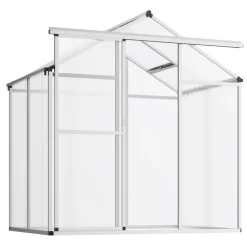 VEVOR Polycarbonate Greenhouse, 6 x 4 Ft, Outdoor Greenhouse with Adjustable Vent Windows, Pavilion Styled Greenhouse with Sliding Door, Aluminum Large Walk-in Greenhouse Kit for Garden Backyard