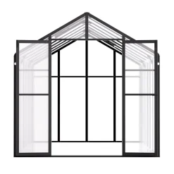 VEVOR Polycarbonate Greenhouse, 8 x 14 Ft, Outdoor Greenhouse with 2 Vent Windows, Pavilion Styled Greenhouse with Hinged Door, Aluminum Large Walk-in Greenhouse Kit for Outside Garden Backyard
