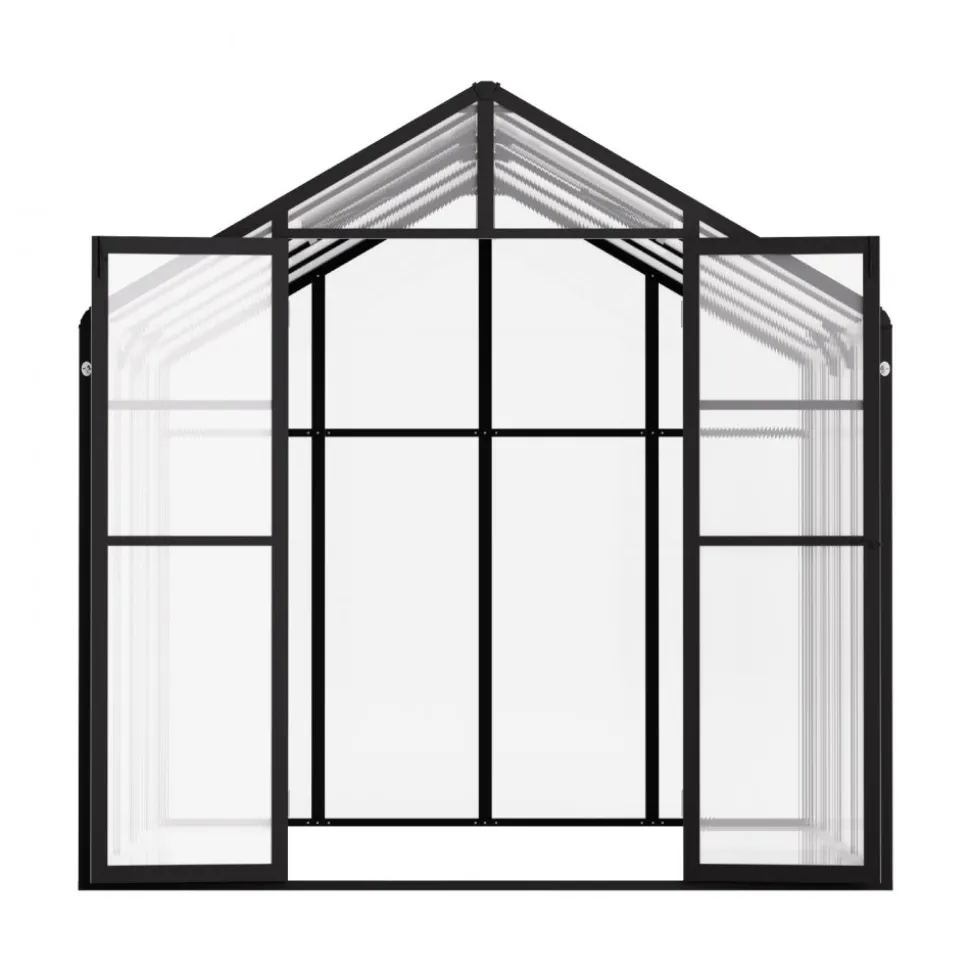 VEVOR Polycarbonate Greenhouse, 8 x 10 Ft, Outdoor Greenhouse with 2 Vent Windows, Pavilion Styled Greenhouse with Hinged Door, Aluminum Large Walk-in Greenhouse Kit for Outside Garden Backyard