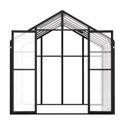 VEVOR Polycarbonate Greenhouse, 8 x 12 Ft, Outdoor Greenhouse with 2 Vent Windows, Pavilion Styled Greenhouse with Hinged Door, Aluminum Large Walk-in Greenhouse Kit for Outside Garden Backyard