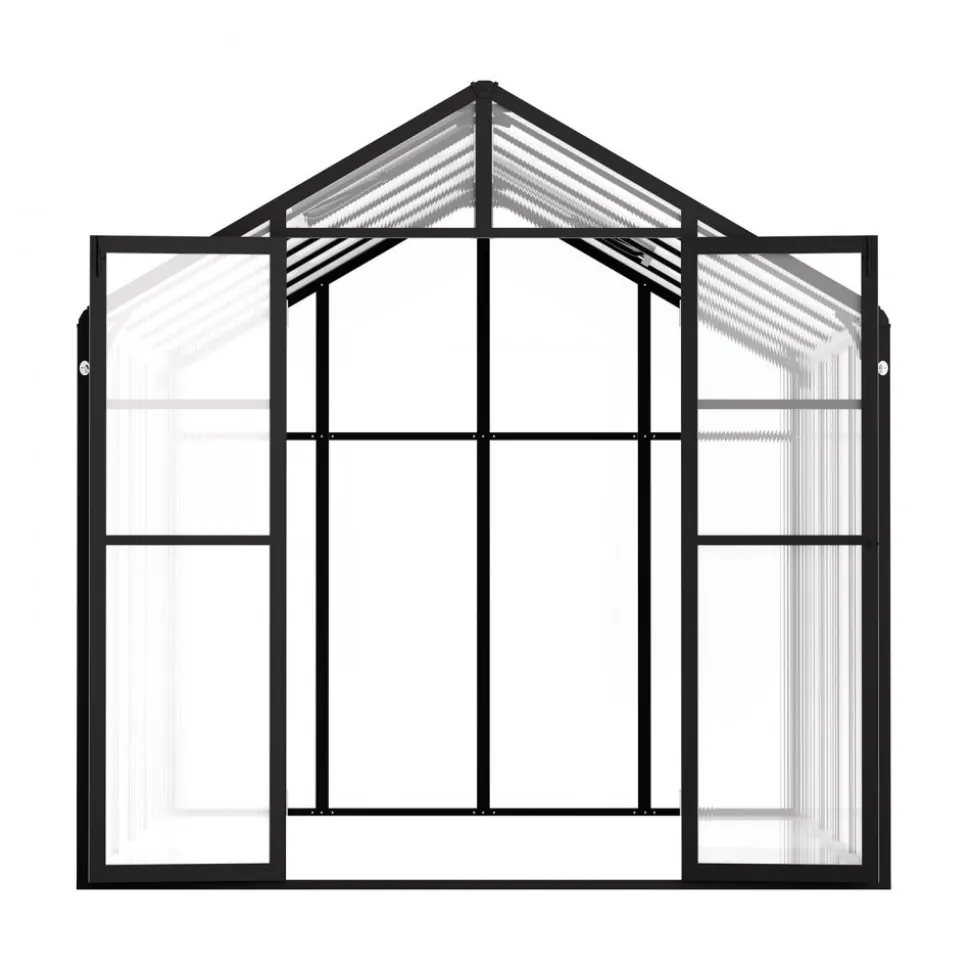 VEVOR Polycarbonate Greenhouse, 8 x 12 Ft, Outdoor Greenhouse with 2 Vent Windows, Pavilion Styled Greenhouse with Hinged Door, Aluminum Large Walk-in Greenhouse Kit for Outside Garden Backyard