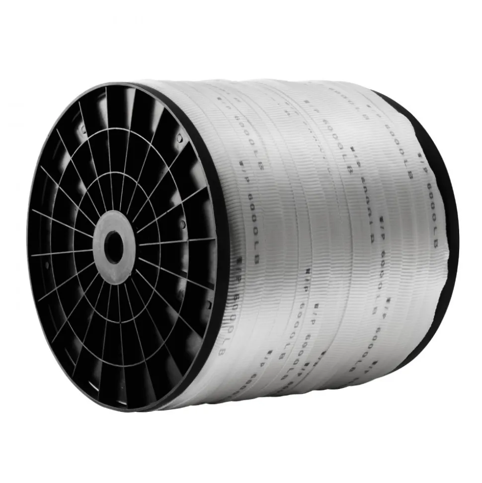 VEVOR Polyester Pull Tape, 1" x 2103' Mule Tape Flat Rope, 6000 lbf Tensile Capacity, Printed Webbing Cable Pulling Tape for Packaging, Gardening, Commercial Electrical, Conduit Work, White