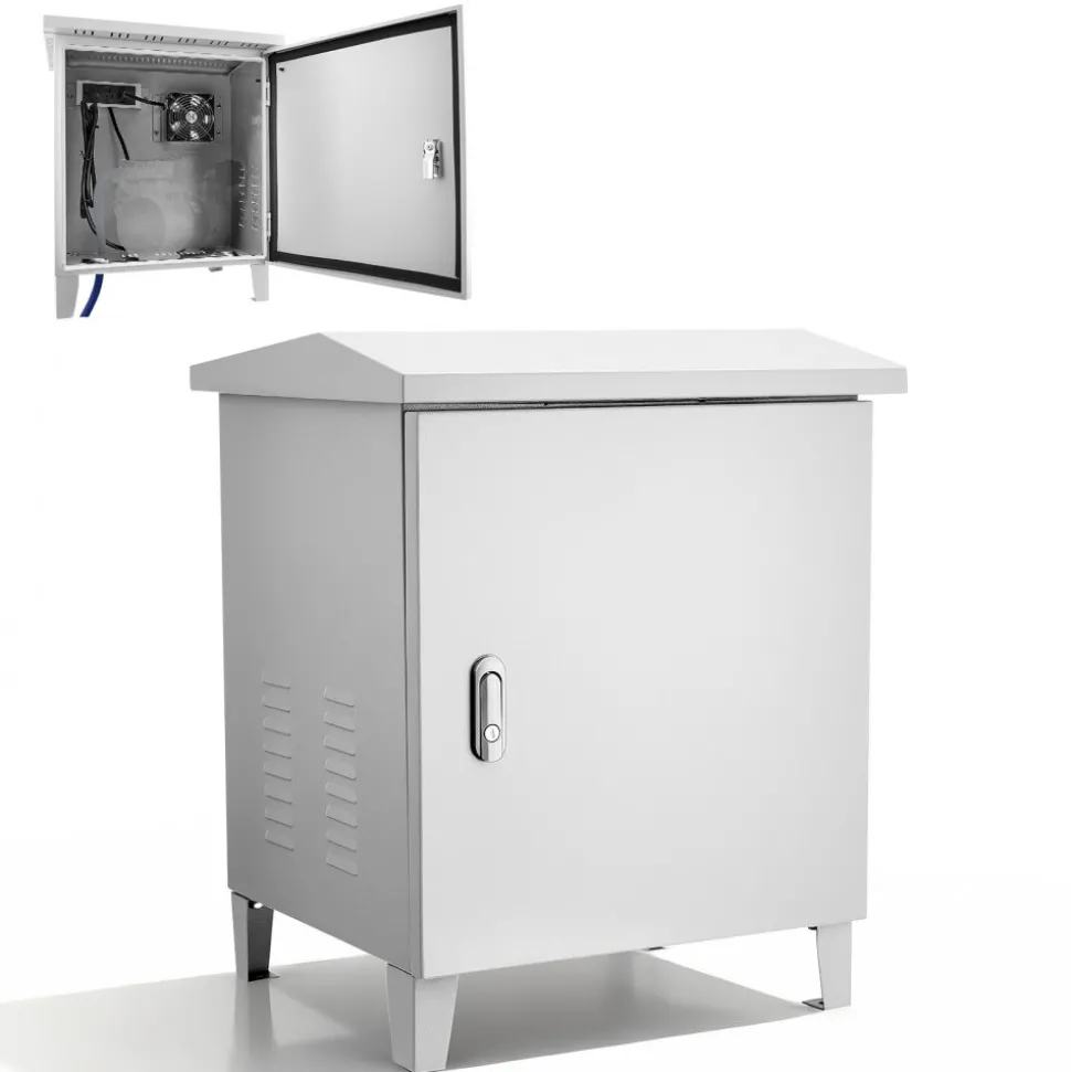 VEVOR Pond Aerator Weatherproof Outdoor Cabinet, Housing for Pond Aerator with Cooling Fan & AC Power Outlet, 16.9 x 19.7 x 22.8 in, Water Garden Aeration Box, Fits Most Aeration Compressors