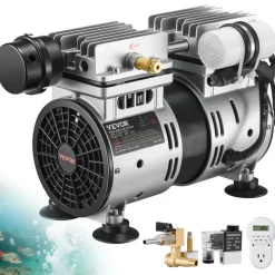 VEVOR Pond Aerator, 550W Power, 5.2CFM for Up to 3 Acre 50' Lake, Pond Aeration Kit Includes 3/4 HP Compressor & Timer & Valves, Air Compressor for Deep Water Oxygen Circulation, for Pond, Lake
