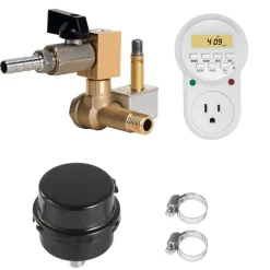 VEVOR Pond Aerator, 550W Power, 5.2CFM for Up to 3 Acre 50' Lake, Pond Aeration Kit Includes 3/4 HP Compressor & Timer & Valves, Air Compressor for Deep Water Oxygen Circulation, for Pond, Lake