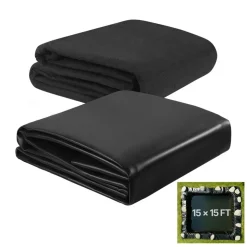 VEVOR Pond Liner 15 x 20 ft, 45 Mil, EPDM Rubber Fish Koi Pond Liner and Underlayment Combo, Easy to Cut, Durable & Leakproof, for Outdoor Ponds, Water Garden, Waterfall, Fishpond, Fountains, Black