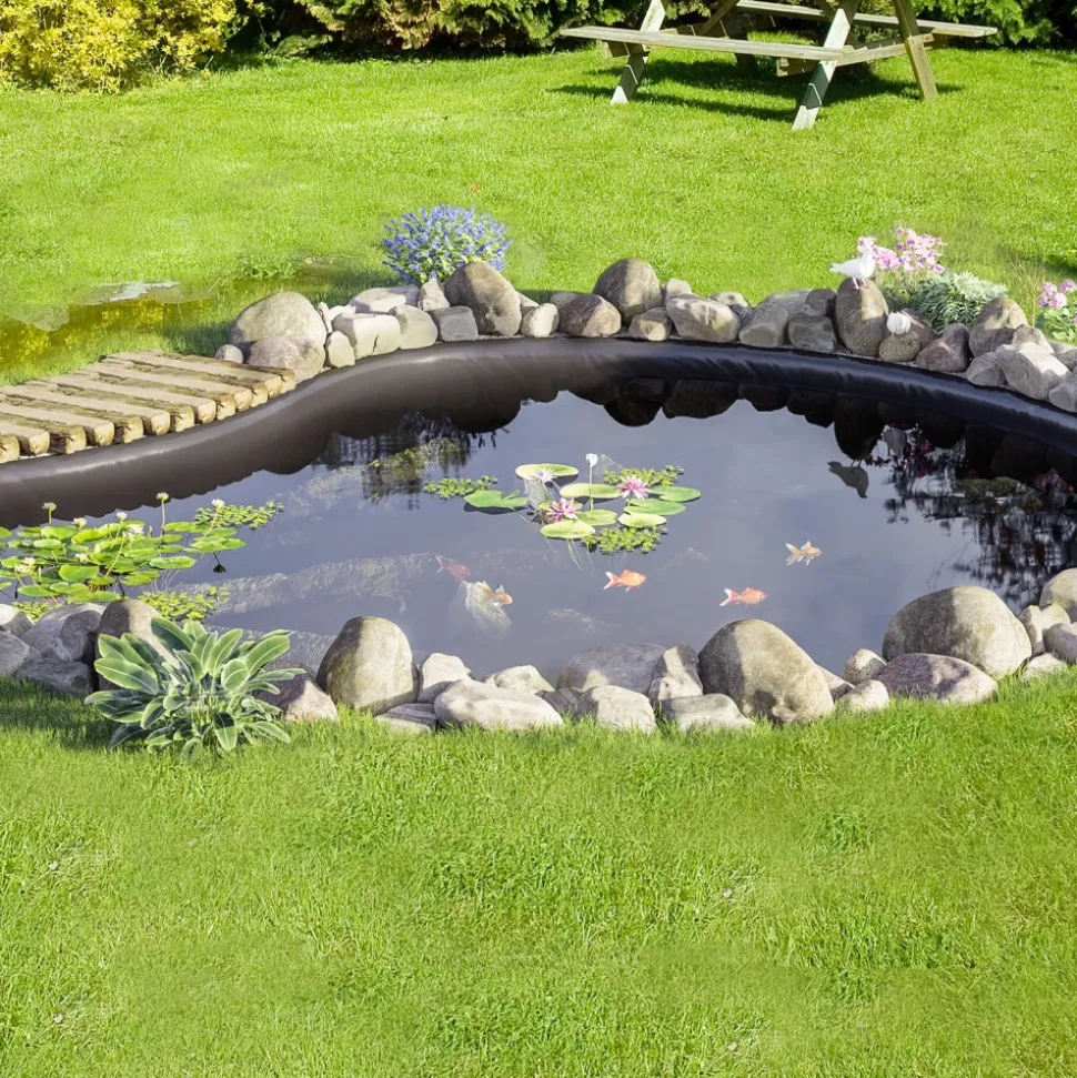 VEVOR Pond Liner, 20 x 25 ft 45 Mil Thick, Pliable EPDM Material Pond Skins, Easy Cutting Underlayment for Fish or Koi Pond, Waterfall Base, Water Features, Water Gardens, Fountains, Black