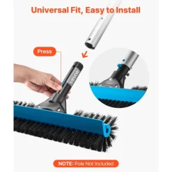 VEVOR Pool Brush Head, 20 Inch Scrub Brushes with Nylon Bristles and Aluminum Pole Connector, Heavy Duty Curved Brush Head for Cleaning Inground/Above Ground Swimming Pool Walls, Pole Not Included