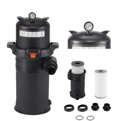 VEVOR Pool Cartridge Filter, 150 sq.ft², High-Efficiency Swimming Pool Filter with Valve, 9000 GPH Spa Filtration Cleaning & Clearing System for In-Ground & Above Pools up to 34342 Gallons