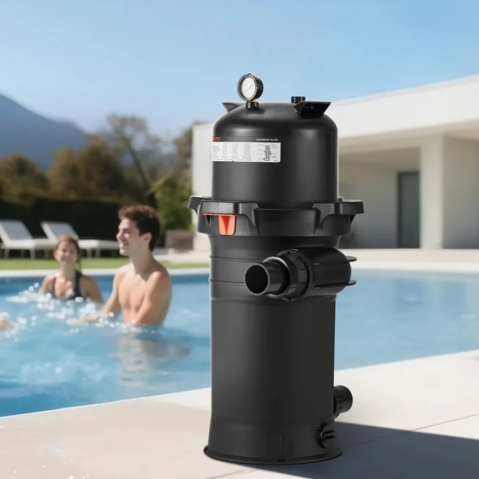 VEVOR Pool Cartridge Filter, 150 sq.ft², High-Efficiency Swimming Pool Filter with Valve, 9000 GPH Spa Filtration Cleaning & Clearing System for In-Ground & Above Pools up to 34342 Gallons