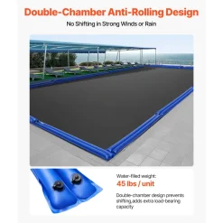 VEVOR Pool Cover Water Bags, 5 Packs 8 Ft, Double Chamber Pool Cover Water Tubes, 0.4mm Thick PVC Bags Weights with Leakproof Screw Cap, for Inground Swimming-Pool Covers Winter Closing, Blue