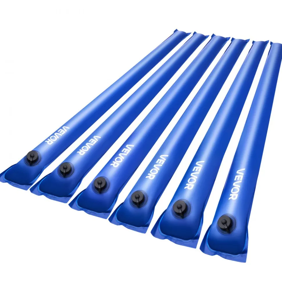 VEVOR Pool Cover Water Bags, 6 Packs 4 Ft, Single Chamber Pool Cover Water Tubes, 0.4mm Thick PVC Bags Weights with Leakproof Screw Cap, for Inground Swimming-Pool Covers Winter Closing, Blue