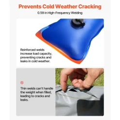 VEVOR Pool Cover Water Bags, 6 Packs 4 Ft, Single Chamber Pool Cover Water Tubes, 0.4mm Thick PVC Bags Weights with Leakproof Screw Cap, for Inground Swimming-Pool Covers Winter Closing, Blue