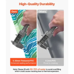VEVOR Pool Cover Water Bags, 5 Packs 8 Ft, Double Chamber Pool Cover Water Tubes with Reflective Strips, 0.3mm Thick PVC Bags Weights with Leakproof Screw Cap, for Winter Inground Swimming-Pool Covers