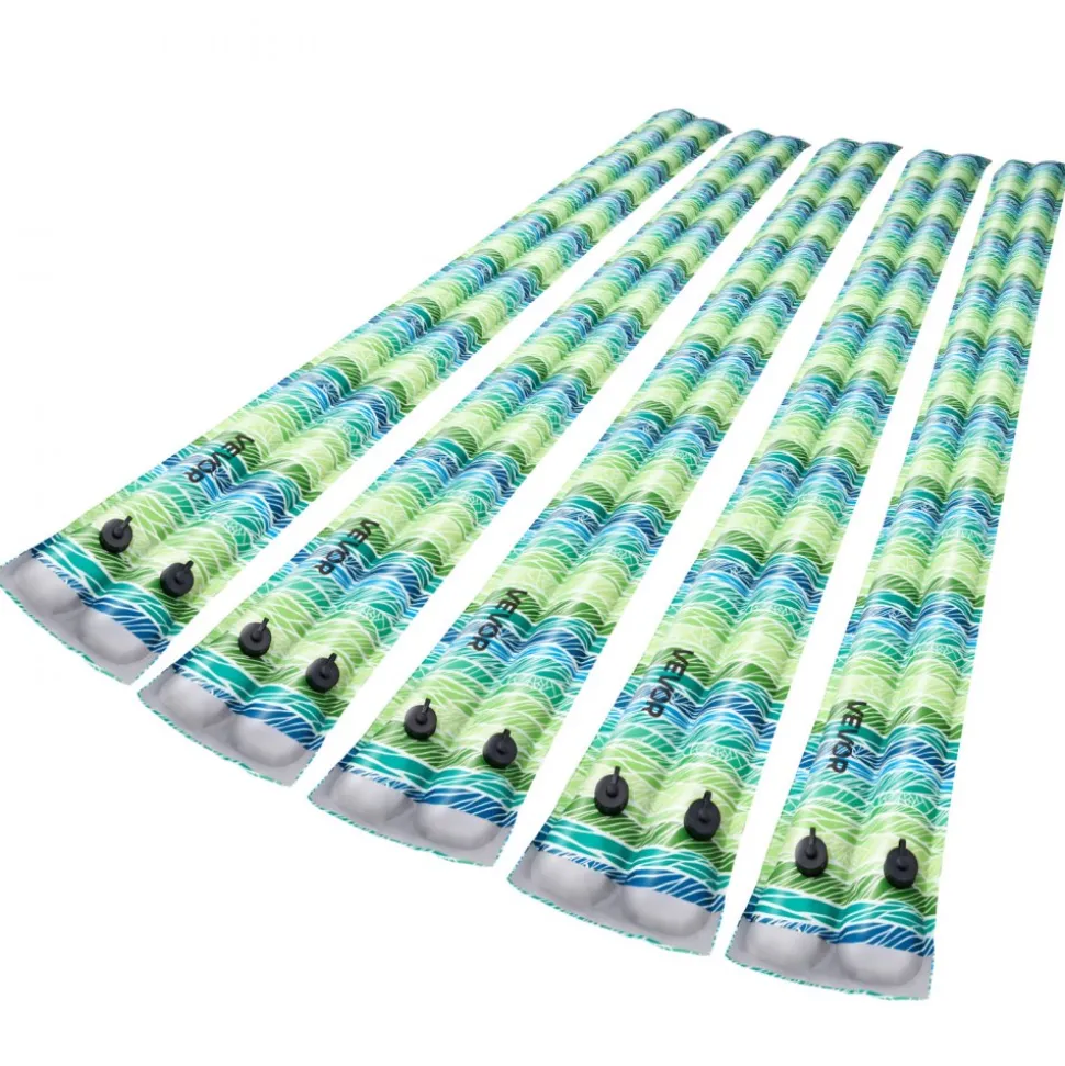 VEVOR Pool Cover Water Bags, 5 Packs 8 Ft, Double Chamber Pool Cover Water Tubes with Reflective Strips, 0.3mm Thick PVC Bags Weights with Leakproof Screw Cap, for Winter Inground Swimming-Pool Covers